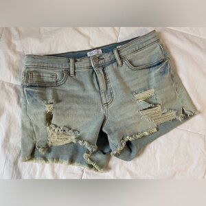 Sofia by Sofia Vergara Light Blue Distressed Jean Shorts